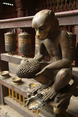 Metal Monkey Golden Temple Patan 02