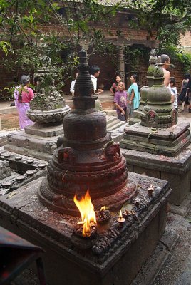 Burning Offering on Stupa Pancha Dan