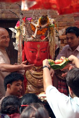 Man with Offerings at Pancha Dan