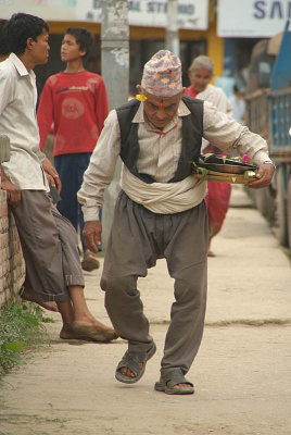 Man with Plates of Offerings Pancha Dan
