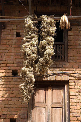 Flowers and Corn Drying Bhaktapur