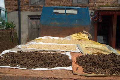 Peas and Corn Drying on a Truck