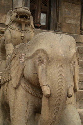 Stone Elephant in Durbar Square Bhaktapur
