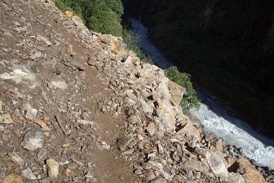 Looking Down Whilst Crossing Landslide 02