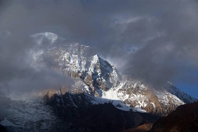 Mountain through Clouds near Manang
