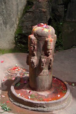 Carved Shiva Linga at Pharping