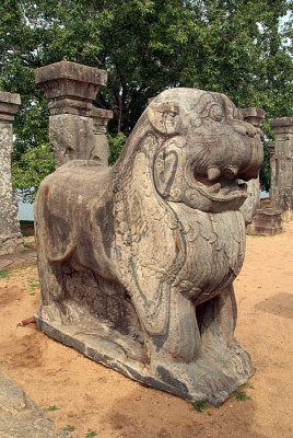Stone Lion on Kings Council Chamber Polonnaruwa