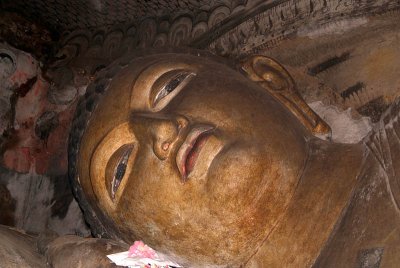 Face of Sleeping Buddha Dambulla