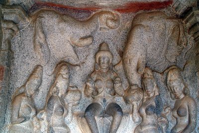 Carvings of Elephants and Women Mamallapuram