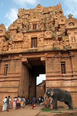 Elephant at Brihadeeswarar Temple Entrance