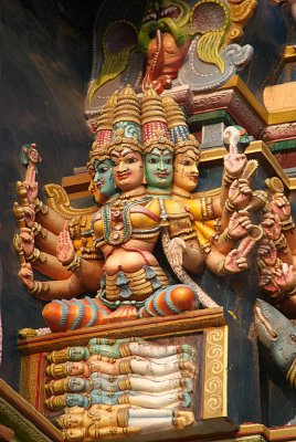 Detail on Gopuram Meenakshi Temple 04