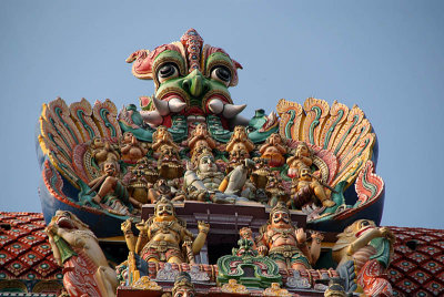 Detail on Gopuram Meenakshi Temple 05
