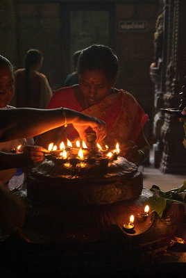 Lighting Candle Offerings Meenakshi Temple 02