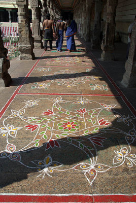 Mandalas on the floor Meenakshi Temple