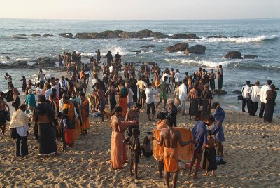 Indians Enjoying Kanyakumari Beach
