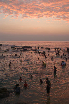 Swimming after Sunset Kanyakumari