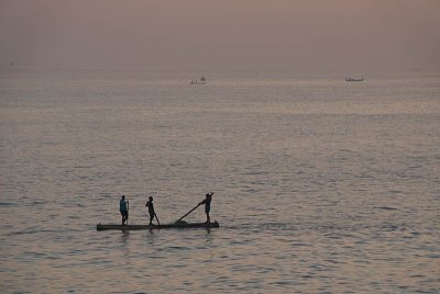 Fishermen at Sunrise Kanyakumari