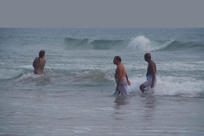 Indians in the Sea at Varkala