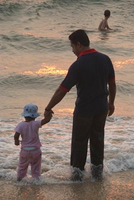 Toddling into the Sea Varkala