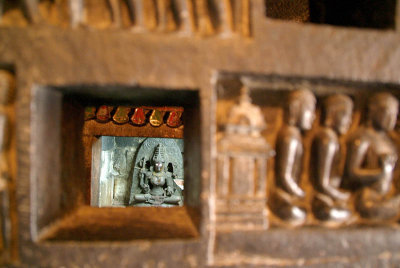 Carvings and Statue in Jain Temple Sravanabelagola