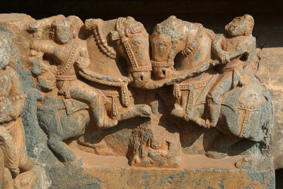Carved Stone Battling Horses Halebid