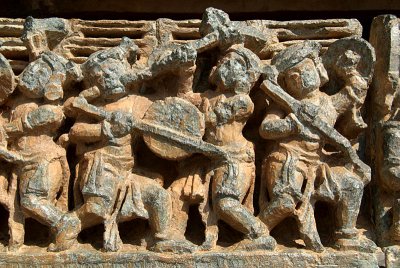 Carved Stone Fighting Figures Halebid