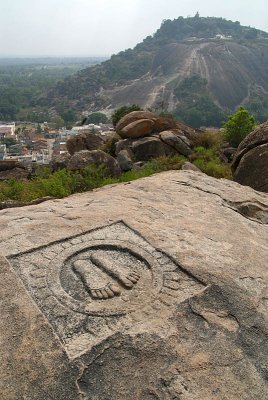 Carved Footprints on Chandragiri Hill