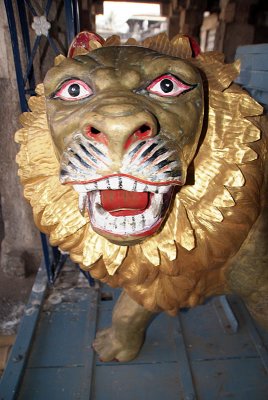 Model of Lion at Chennakesava Temple Belur