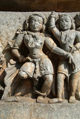 Carved Stone Dancing Girls Figures Halebid