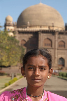 Girl in Pink Gol Gumbaz Bijapur