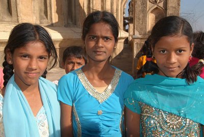 Three Girls at Gol Gumbaz Bijapur