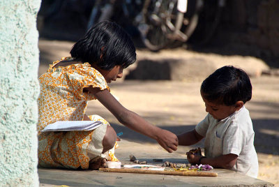 Brother and Sister Playing Bijapur