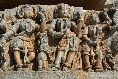 Carved Stone Dancing Girls Figures Halebid 03