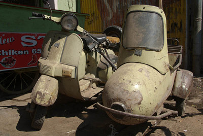 Old Moped and Sidecar Bijapur
