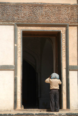 Man About to Enter Choukhandi Tomb at Ashtur