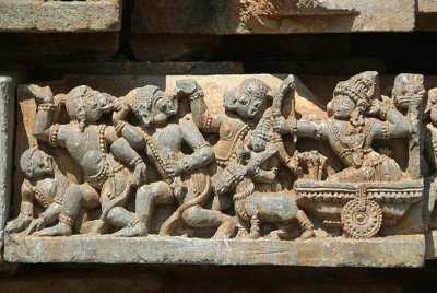 Carved Stone Scene from Ramayana Halebid