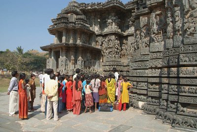 Group of Visitors Admiring the Temple Halebid