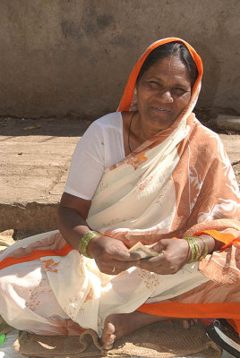 Market Seller Counting Money Bijapur