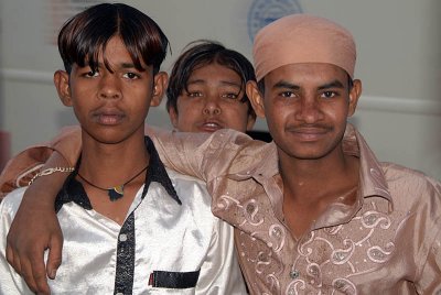 Threes a Crowd Young Men in Bijapur