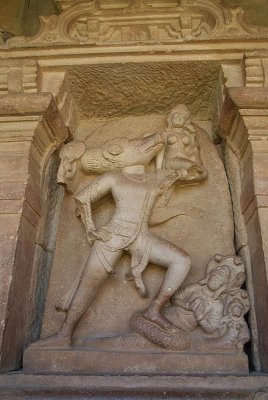 Carving of Vishnu as Vahara Aihole