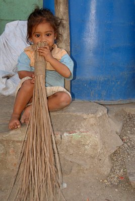 Young Girl with Broom Bijapur