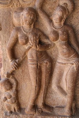 Dancing Girls on Pillar Pattadakal Temple