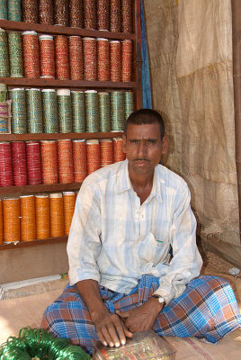 Man Selling Bangles near Badami