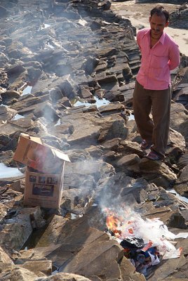 Burning Rubbish on the Rocks