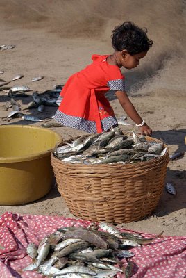 Little Girl in Red Dress Helping with Fish Arambol.jpg