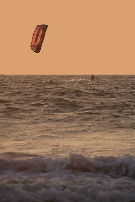 Kitesurfing at Sunset Mandrem