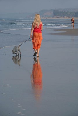 Girl Walking a Dog Mandrem