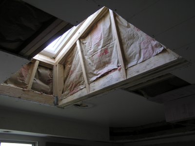 View of skylight construction.