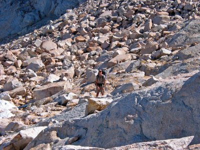 Steve blends in with the rocks.