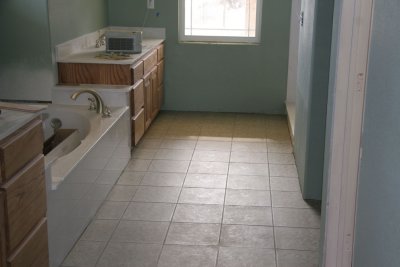 The finished master bath tile